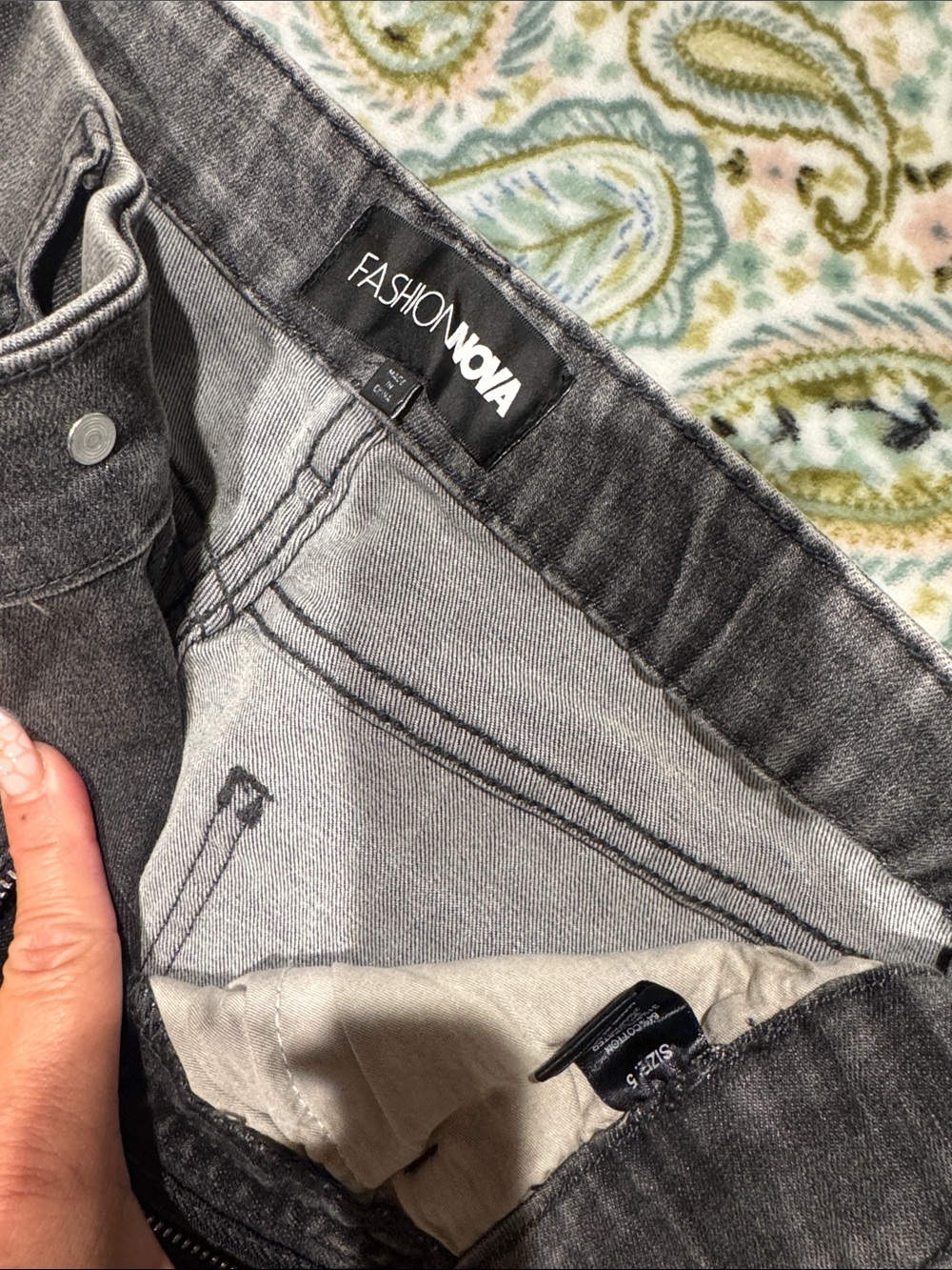 Fashion Nova Charcoal Gray Flare Jeans - Picture 3 of 3